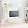 vidaXL TV Cabinet Set Wall-mounted 4 pcs White Engineered Wood
