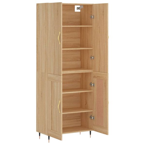 vidaXL Highboard Sonoma Oak 69.5x34x180 cm Engineered Wood