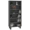 vidaXL CD Cabinet HAMAR Dark Grey 45x18x100 cm Solid Wood Pine