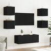 vidaXL 6 Piece TV Wall Units with LED Black Engineered Wood