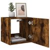 vidaXL TV Wall Cabinet with LED Lights Smoked Oak 40.5x35x40 cm