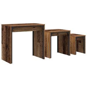 vidaXL Coffee Table 3 pcs Old Wood Engineered wood
