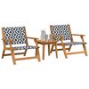 vidaXL Garden Chairs with Table 3 pcs Black and White