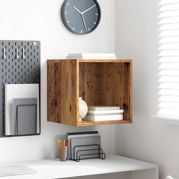 vidaXL Wall Cabinet Old Wood 37 x 37 x 37 cm Engineered Wood