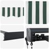 vidaXL Retractable Awning Green and white 500 x 300 cm Fabric, Metal