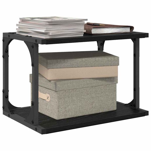 vidaXL Printer Stand Black Oak 41 x 28 x 33.5 cm Engineered Wood