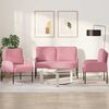 vidaXL Sofa Sets with Cushion 3 pcs Pink 115 x 56 x 80 cm Plywood