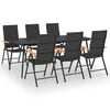 vidaXL 7 Piece Garden Dining Set Black and Brown