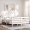 vidaXL Bed Frame without Mattress White 140x200 cm Solid Wood