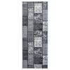 vidaXL Runner Rug BCF Grey with Block Pattern 100x200 cm