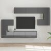 vidaXL 10 Piece TV Cabinet Set High Gloss Grey Engineered Wood