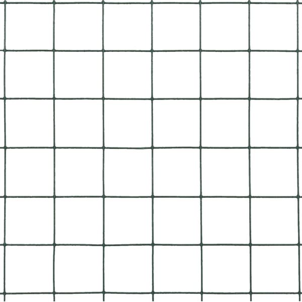 vidaXL Chicken Wire Fence Steel with PVC Coating 25x0.5 m Green