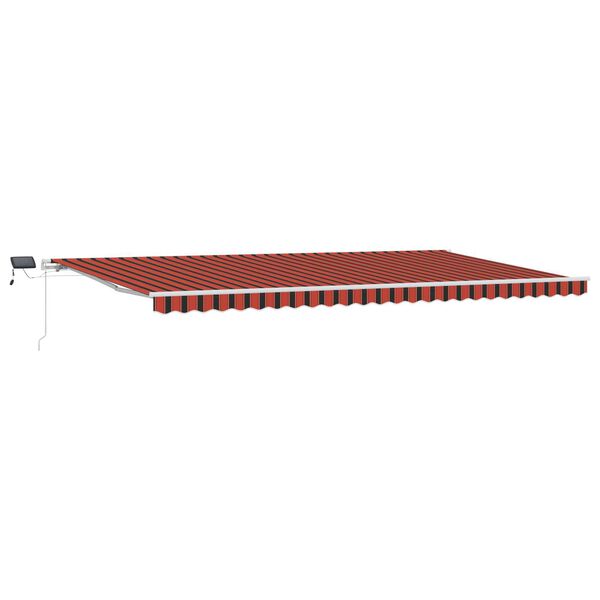 vidaXL Manual Retractable Awning with LED 600x300 cm Orange and Brown