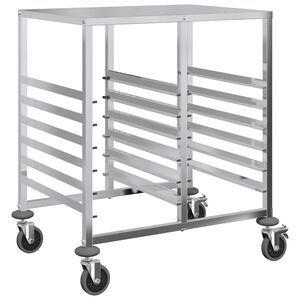 vidaXL Tray Trolley with 12 GN Containers 75x55x87 cm Stainless Steel