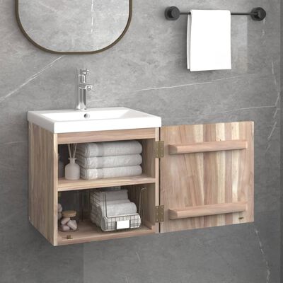 vidaXL Wall-mounted Bathroom Cabinet 41x38x40 cm Solid Wood Teak