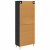 vidaXL Highboard Black Oak 69.5 x 34 x 180 cm Engineered Wood