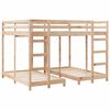 vidaXL Triple Bunk Bed Frame Natural 80 / 200 x 200 cm Solid Pine Wood
