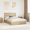 vidaXL Storage Bed with Drawer Sonoma Oak 140 x 200 cm Engineered Wood