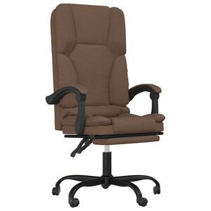 vidaXL Massage Reclining Office Chair Brown Fabric