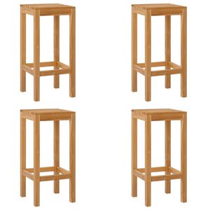 vidaXL Bar Stool 4 pcs Brown Solid Teak Wood