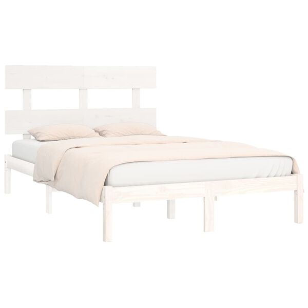 vidaXL Bed Frame without Mattress White 200x200 cm Solid Wood