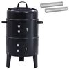 vidaXL Outdoor Grill &Oslash; 40 x 80 cm Steel Black