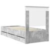 vidaXL Bed Frame with Drawer Concrete Grey 75 x 190 cm Engineer Wood