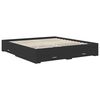 vidaXL Bed Frame with Headboard Black 200 x 200 cm Engineered Wood