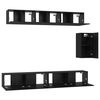 vidaXL TV Cabinet Set with Drawer 6 pcs Black Oak Engineered Wood