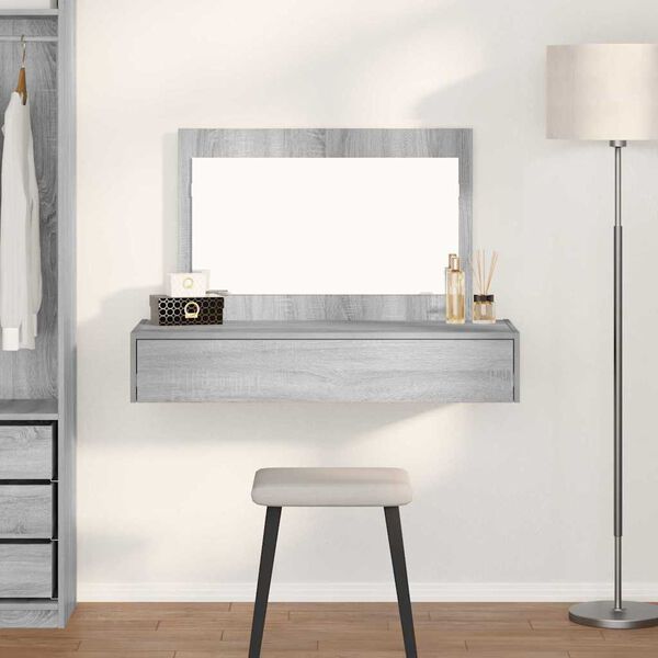 vidaXL Dressing Table Grey 100 x 40 x 70 cm Engineered Wood