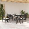 vidaXL Garden Dining Set 7 pcs Black Poly Rattan