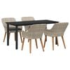 vidaXL Dining Set Light grey Poly rattan