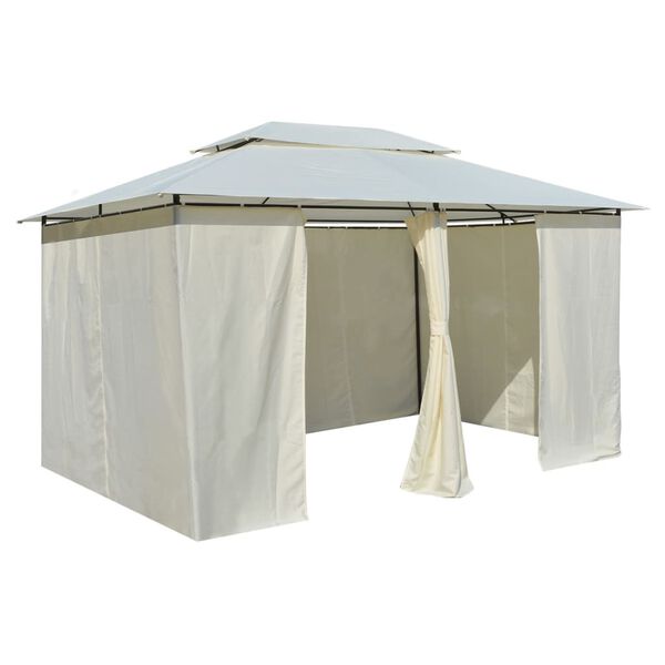 vidaXL Garden Marquee with Curtains 4x3 m White