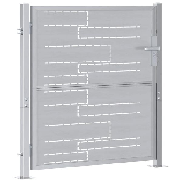 vidaXL Garden Gate with Lock Silver 96 x 100 cm Stainless Steel