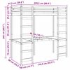 vidaXL Loft Bed Frame White 90 x 200 cm Solid Pine Wood