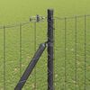 vidaXL Fence with Post Grey 1.6 x 10 m Steel and PVC