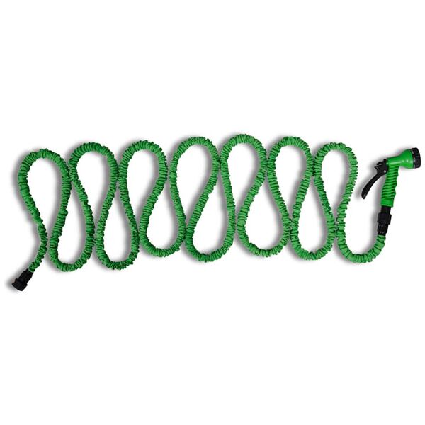 vidaXL Retractable Garden Water Hose with Multi-Functional Spray Nozzle 5 ~ 15 m