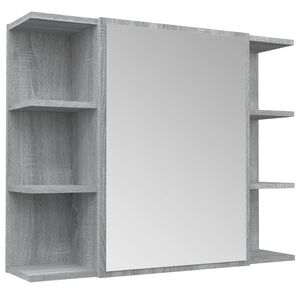 vidaXL Bathroom Mirror Cabinet Grey Sonoma 80x20.5x64cm Engineered Wood
