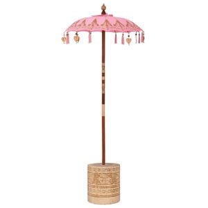 vidaXL Balinese Parasol with Base Pink 95 x 95 x 260 cm