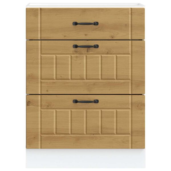 vidaXL Kitchen Base Cabinet Lucca Artisan Oak Engineered Wood