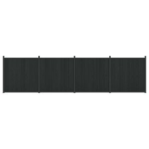 vidaXL Fence Panel 4 pcs WPC and Aluminium Black