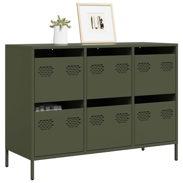 vidaXL Sideboard&nbsp;Olive Green 101.5x39x73.5 cm Cold-rolled Steel