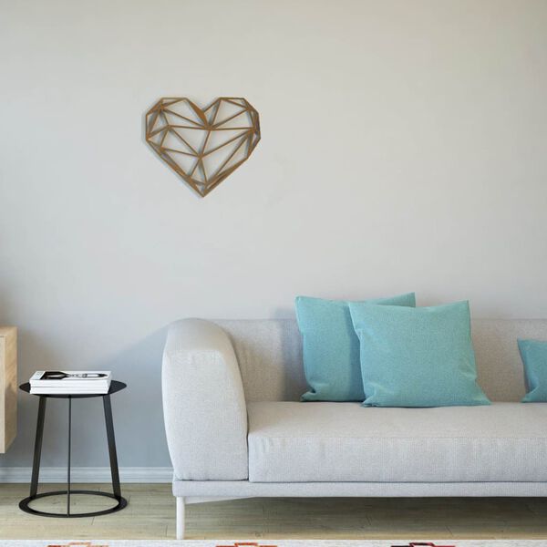 Homemania Wall Decoration Heart 47x40 cm Steel Copper