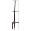 vidaXL 3-Tier Corner Shelf Dark Brown and Black 45.5x31.5x120 cm