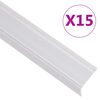 vidaXL Stair Nosings in L-shape 15 pcs Aluminium 90 cm Silver