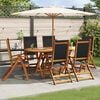 vidaXL Folding Garden Chairs 6 pcs Solid Wood Acacia and Textilene