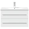 vidaXL Bathroom Sink Cabinet with Built-in Basin White