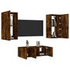 vidaXL 4 Piece TV Wall Units with LED Smoked Oak Engineered Wood