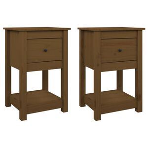 vidaXL Bedside Cabinets 2 pcs Honey Brown 40x35x61.5cm Solid Wood Pine