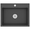 vidaXL Handmade Kitchen Sink Black Stainless Steel